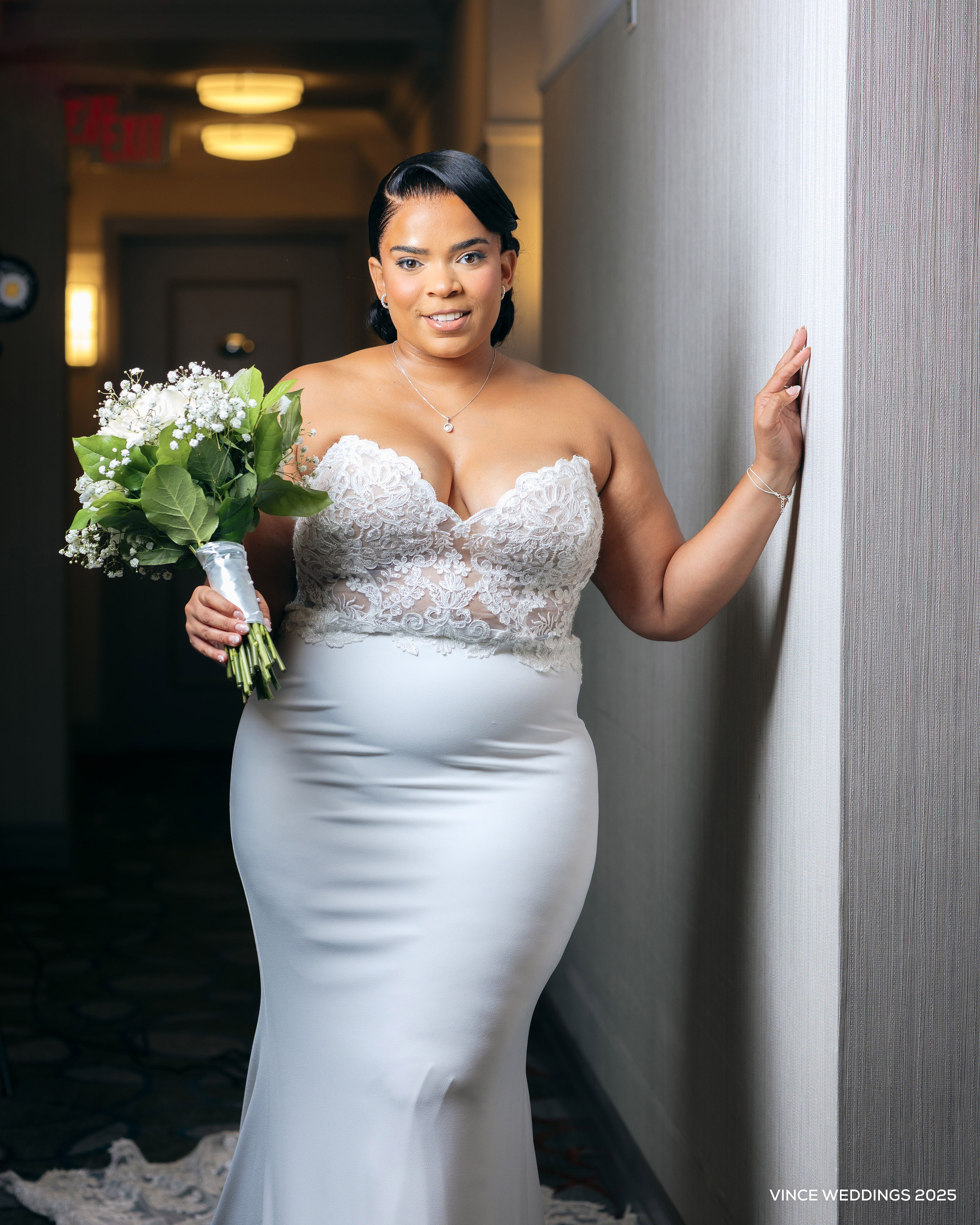 White wedding portrait